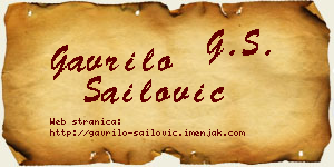 Gavrilo Sailović vizit kartica
